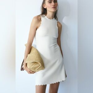 H&M Scalloped Mini Dress